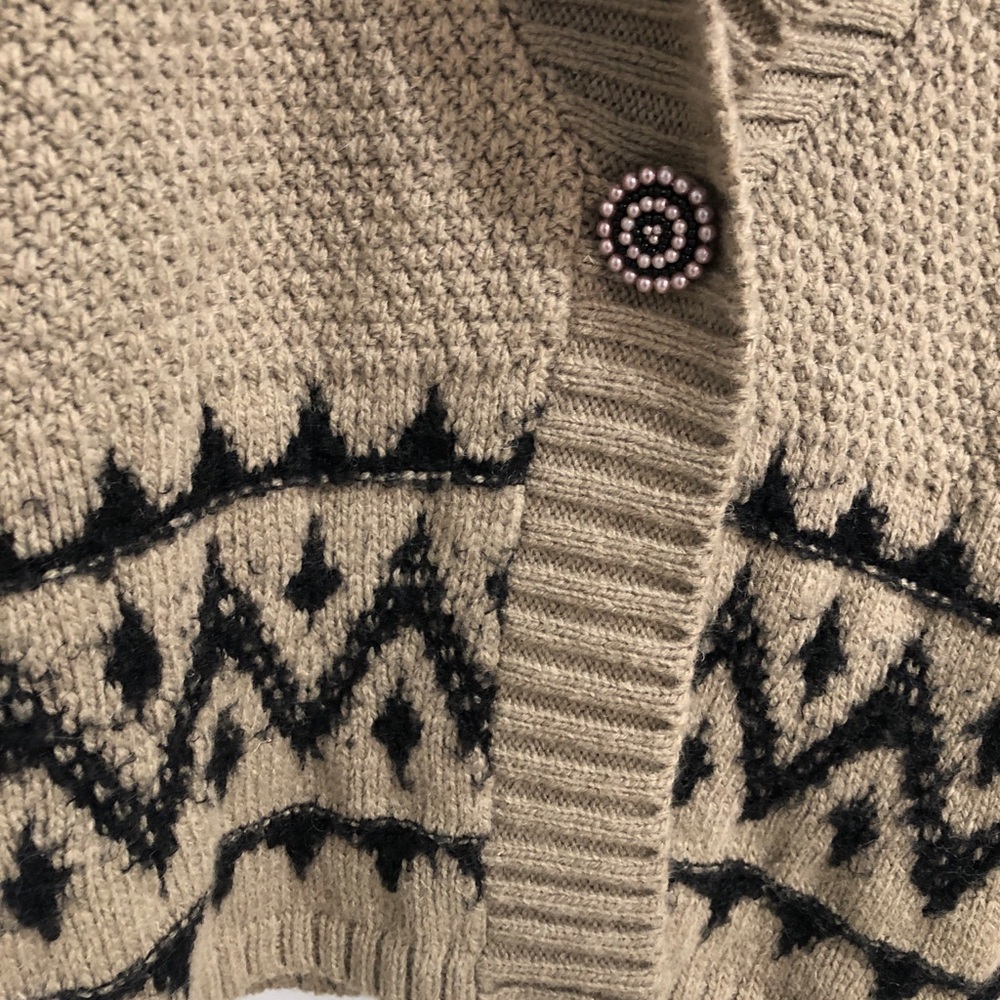 American Rag Women Cardigan One button Oatmeal 3/4 Sleeves Sweater Size XL - Picture 3 of 7